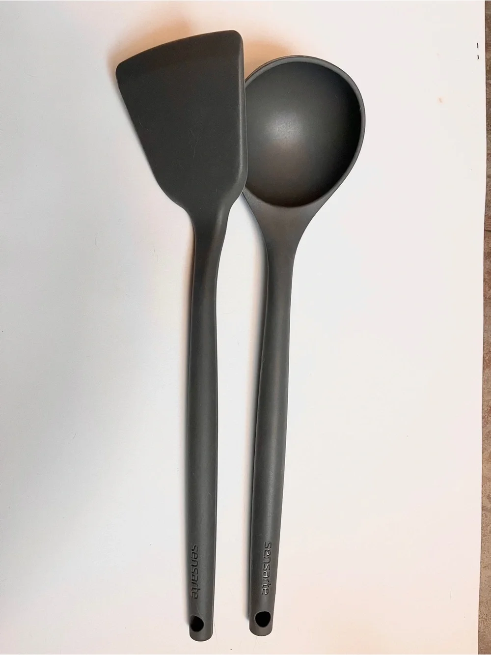 Silicone Spatula and Ladle Set - 2-Piece By Sensarte Grey NWOT